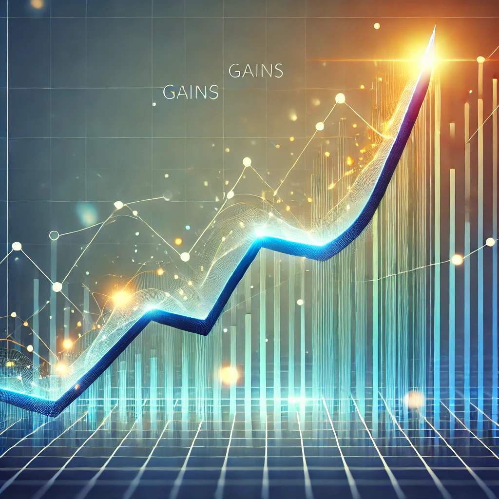 DALL·E-2024-09-30-13.07.11-Create-an-image-of-a-line-graph-with-a-rising-trend-representing-increasing-investment-gains.-The-graph-should-have-a-sharp-upward-trajectory-symbol Renda Fixa: É a melhor decisão para seu dinheiro?